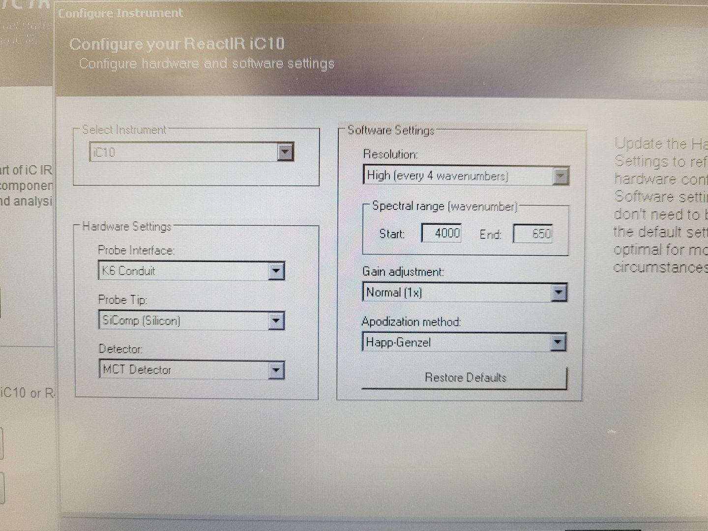 Image of Mettler Toledo ReactiR iC10 w FTIR Spectrometer System & Software Lab Fulty