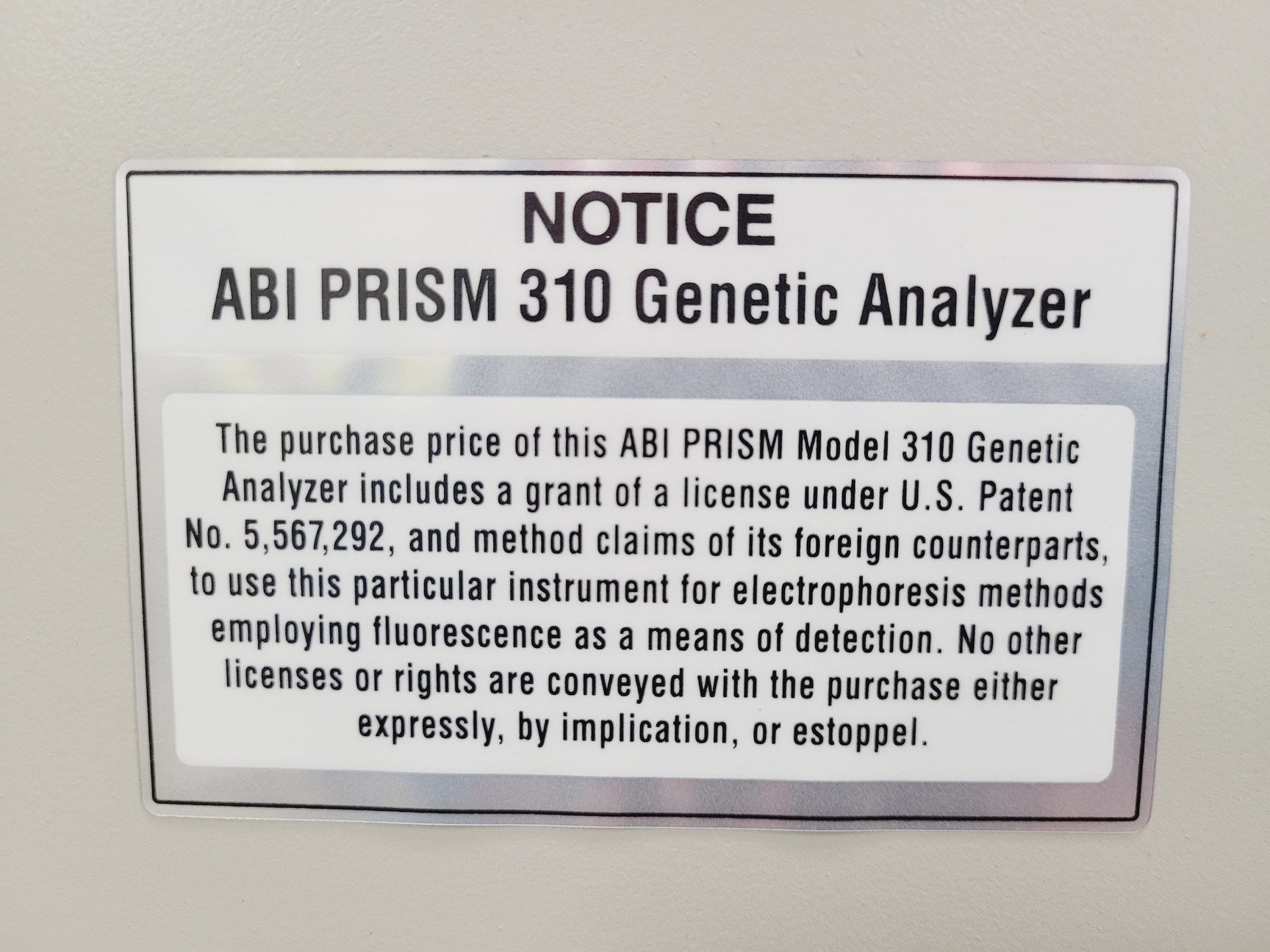 Image of Applied Biosystems ABI Prism 310 Genetic Analysis System Lab