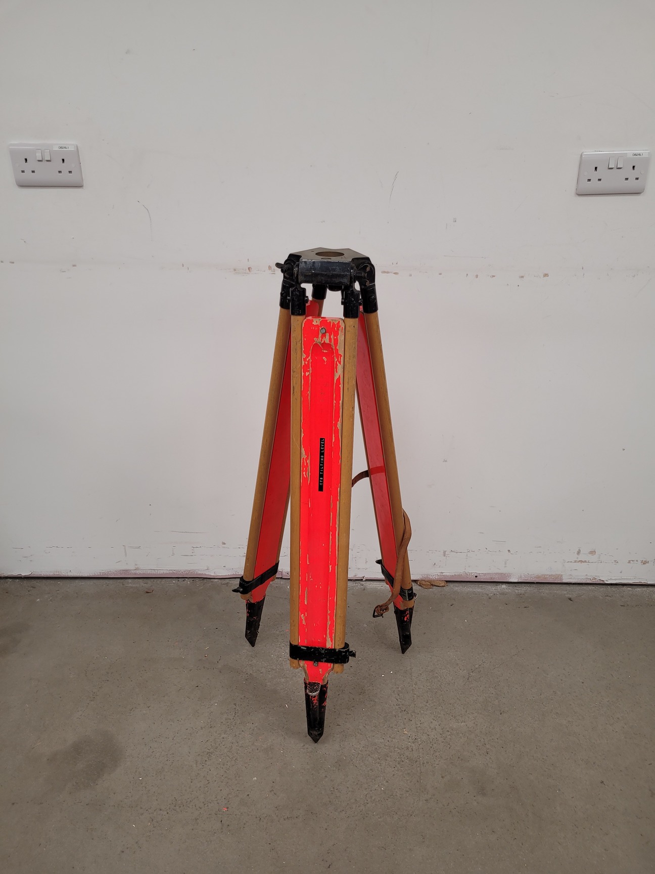 Image of Surveying Reflector Prism with Wooden Surveyor's Tripod & Carry Case