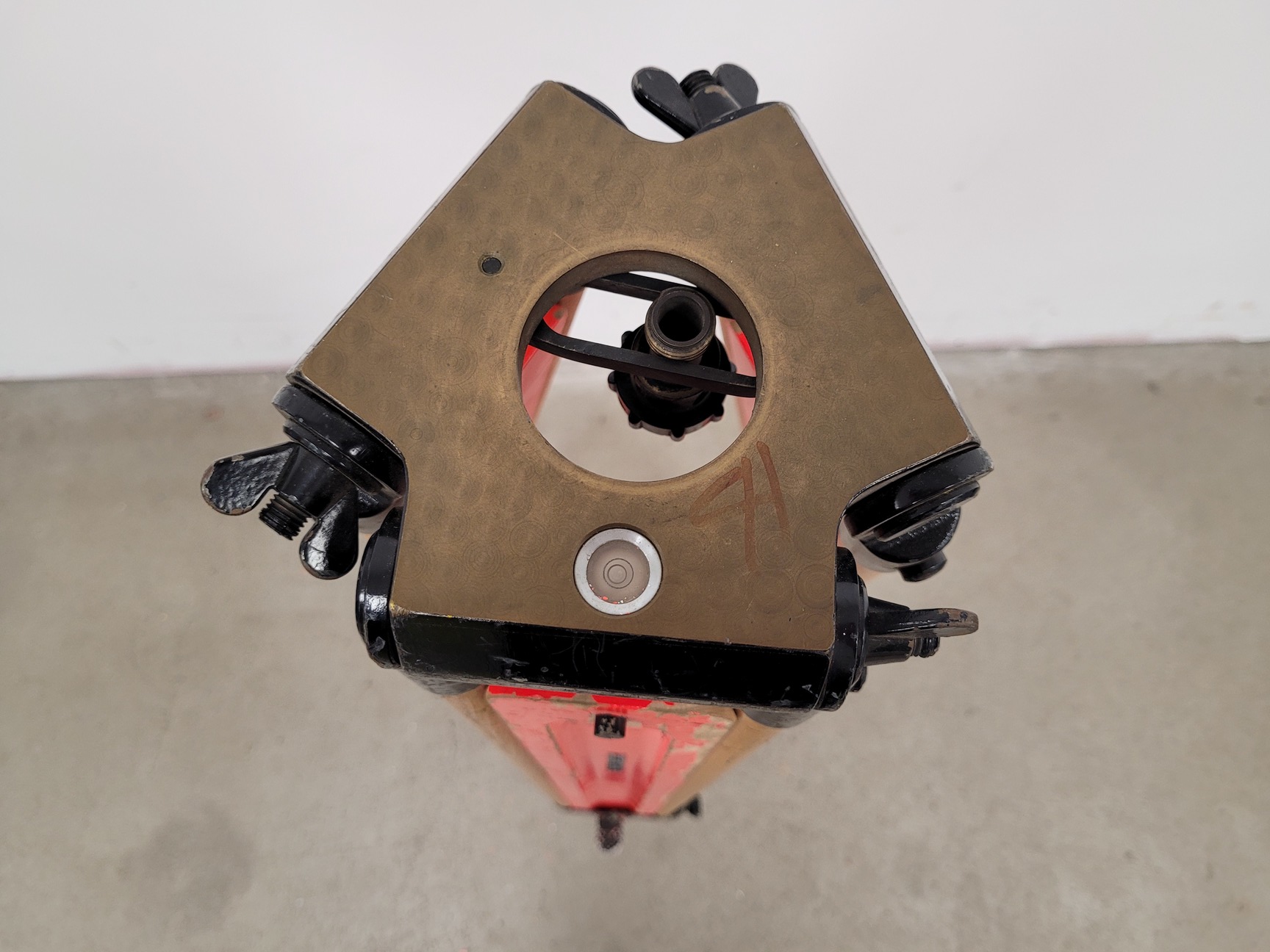 Image of Surveying Reflector Prism with Wooden Surveyor's Tripod & Carry Case