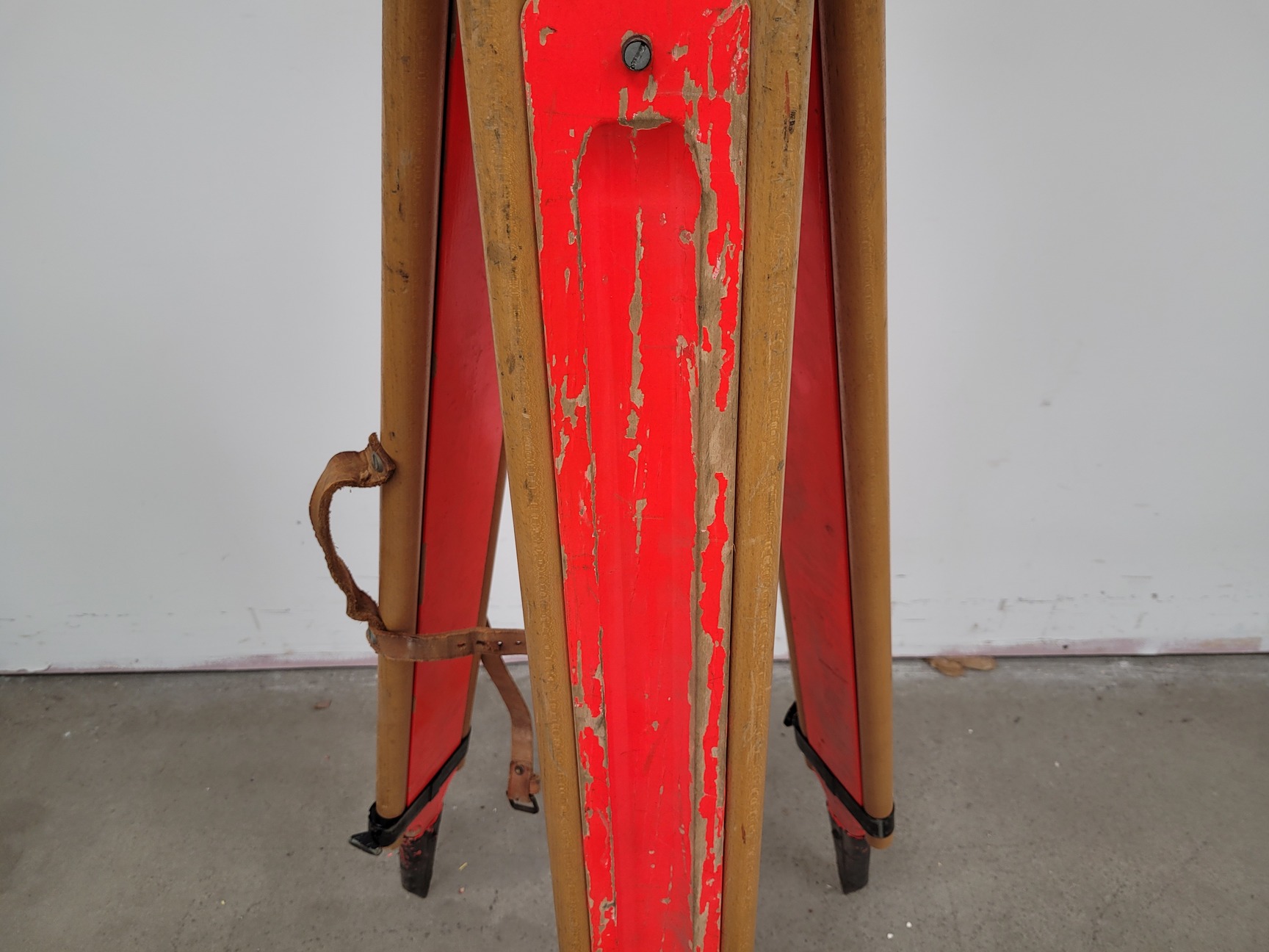 Image of Surveying Reflector Prism with Wooden Surveyor's Tripod & Carry Case