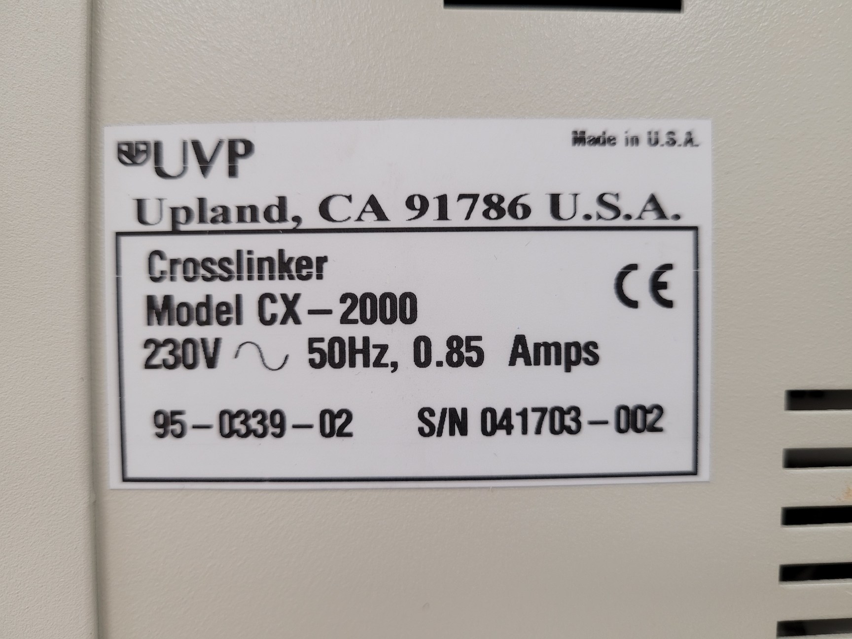 Image of UVP UV Crosslinker Model CX-2000 Lab