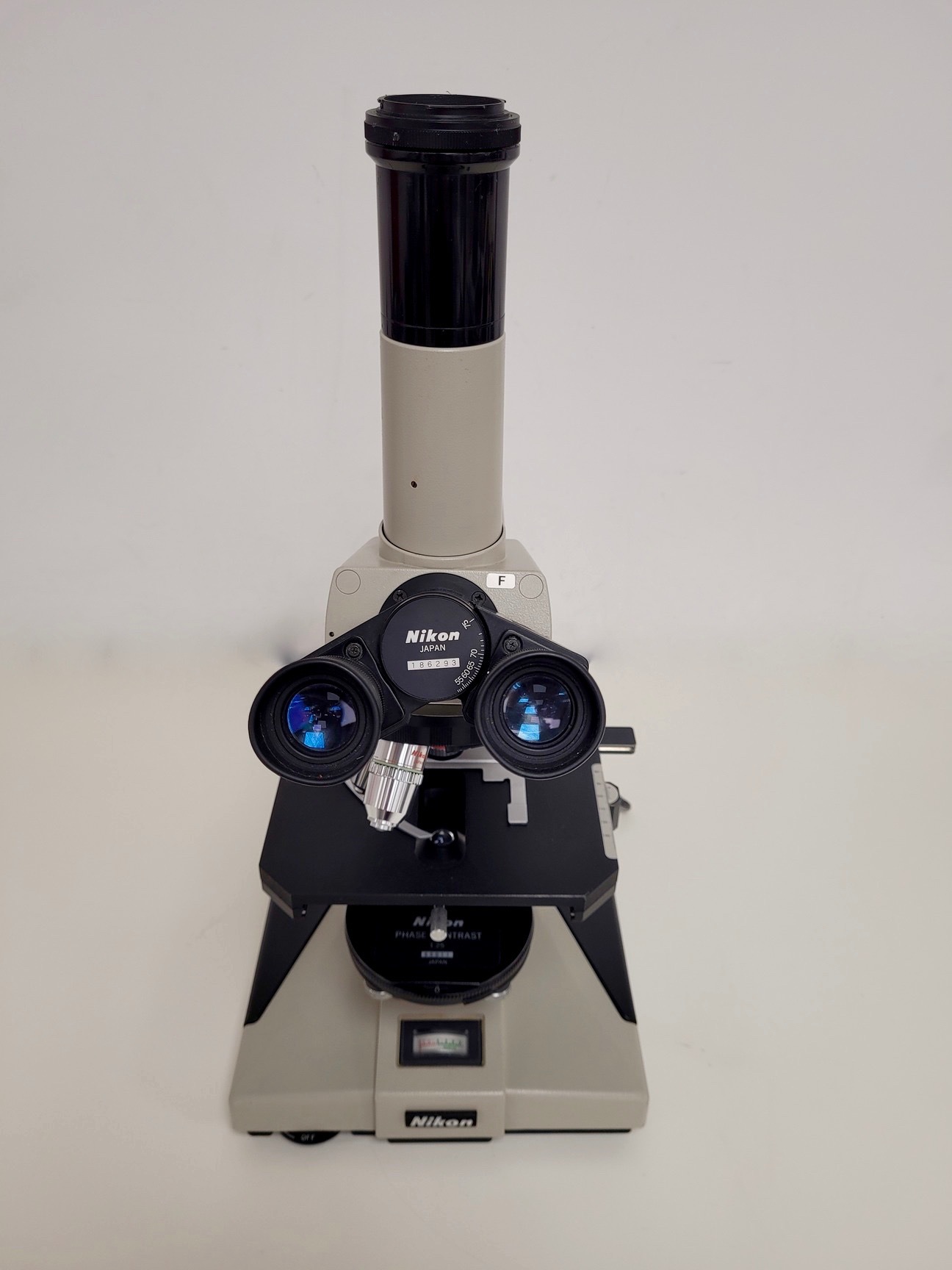 Image of Nikon Optiphot Microscope with 3 x Objectives - Ph 3 DL, Ph1, 4/0.1 160/- Lab
