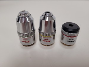 Thumbnail image of Nikon Optiphot Microscope with 3 x Objectives - Ph 3 DL, Ph1, 4/0.1 160/- Lab