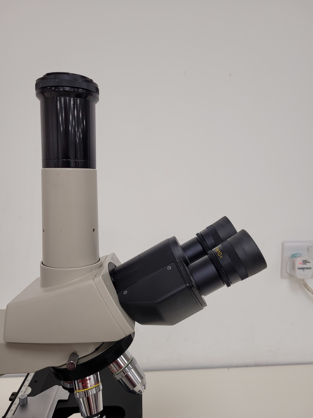 Image of Nikon Optiphot Microscope with 3 x Objectives - Ph 3 DL, Ph1, 4/0.1 160/- Lab