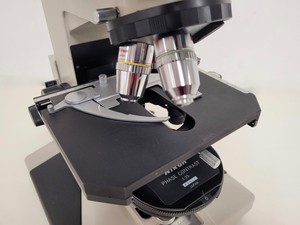 Thumbnail image of Nikon Optiphot Microscope with 3 x Objectives - Ph 3 DL, Ph1, 4/0.1 160/- Lab