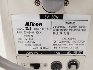 Thumbnail image of Nikon TMS Inverted Phase Contrast Microscope lab