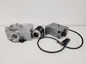 Thumbnail image of Leitz Wetzlar Orthoplan Microscope with 5 x Objectives, Phaco, FLUOTAR Lab