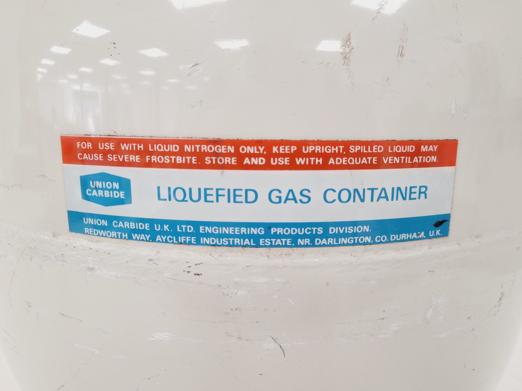 Image of Union Carbide Liquified Gas Container  RHJ 125 25L Liquid Nitrogen Dewar Lab
