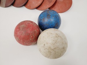 Thumbnail image of Job Lot of Vintage Shot Put Balls and Discus Sports Athletics Equipment