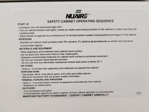 Thumbnail image of Nuaire NU-426-400E Class II Biosafety Safety Cabinet & Stand Lab