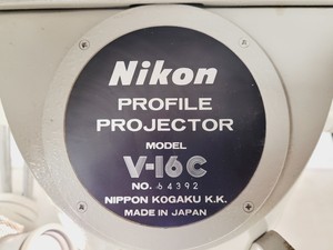 Thumbnail image of Nikon Profile Projector Model V-16C Shadowgraph with 5 x Objectives Lab