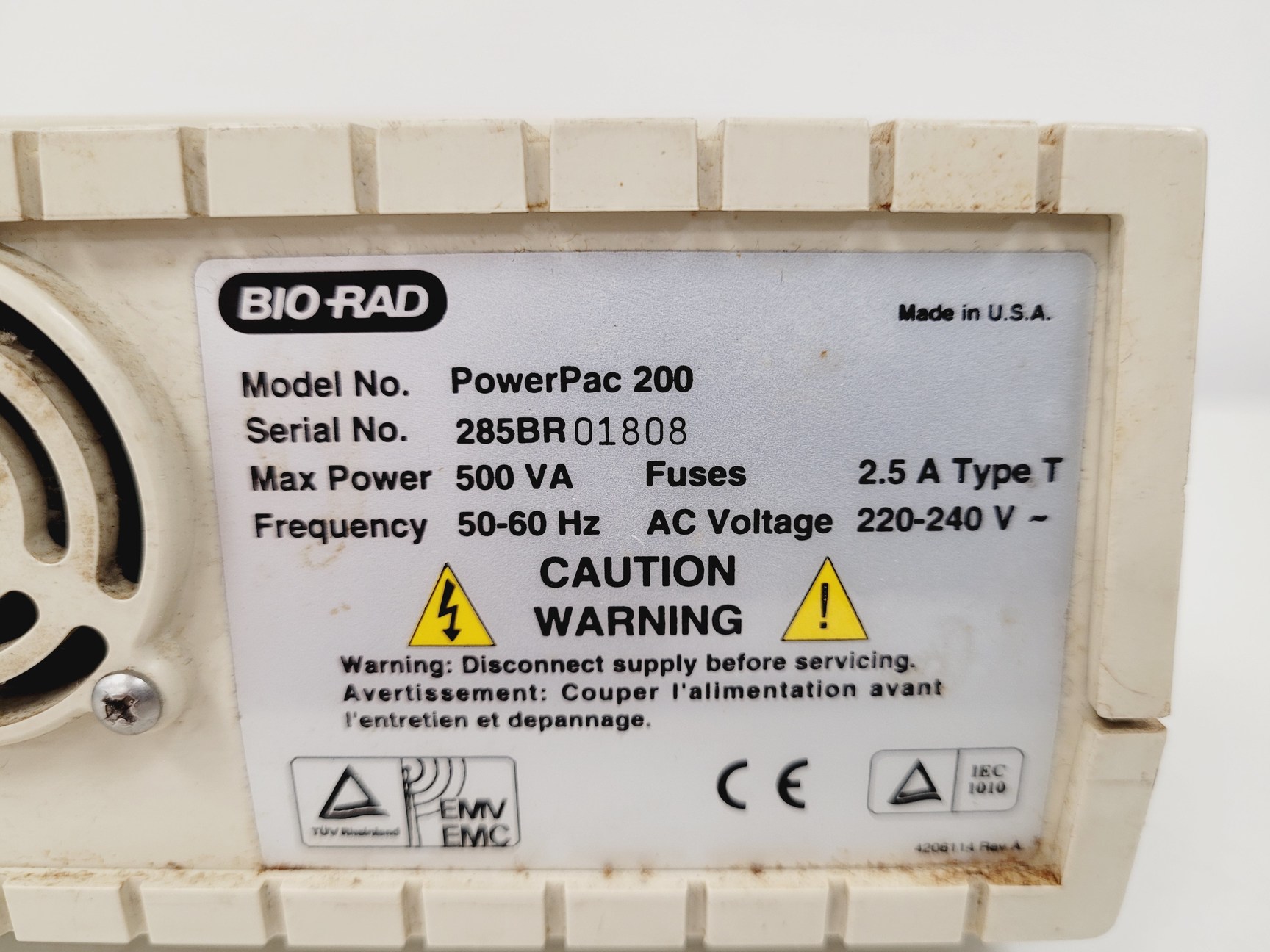 Image of Bio-Rad PowerPac 200 Electrophoresis Power Supply Lab