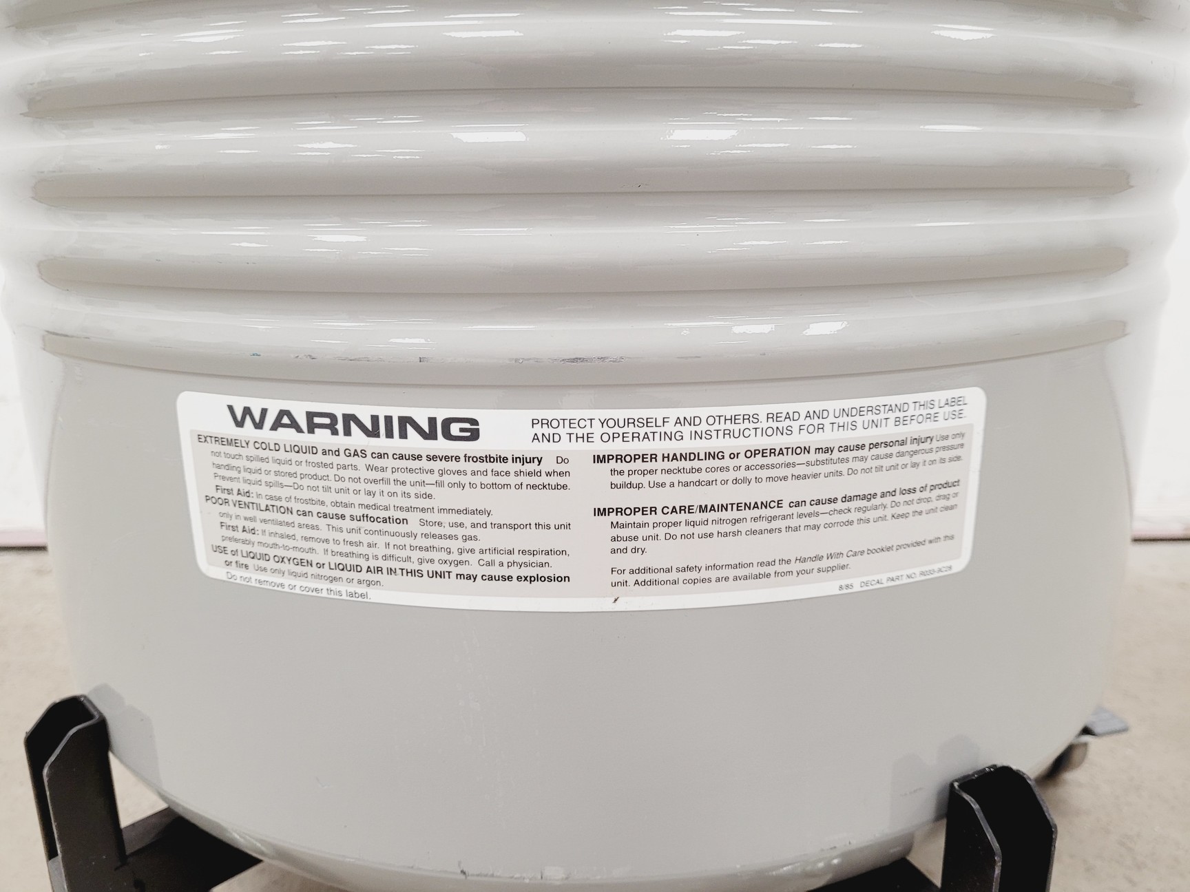 Image of Taylor Wharton LS750 35L Liquid Nitrogen Dewar w/ Trolley & Storage Racks Lab