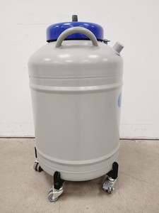 Thumbnail image of Statebourne Biorack Model 750 35L Liquid Nitrogen Dewar w/ Trolley & Racking Lab