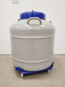 Thumbnail image of Statebourne Biorack Model 3000 Liquid Nitrogen Dewar with Trolley Lab