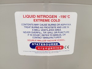 Thumbnail image of Statebourne Biorack Model 3000 Liquid Nitrogen Dewar with Trolley Lab