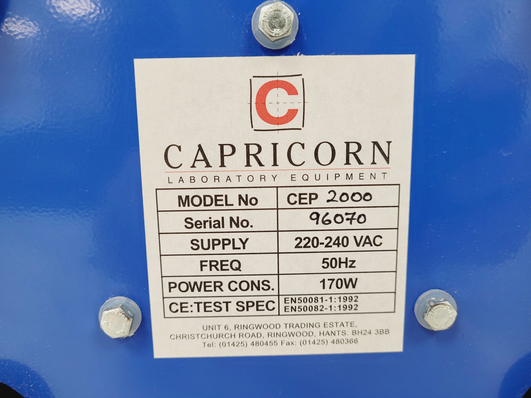 Image of Capricorn CEP 2000 Bench Top Centrifuge with Accessories Lab