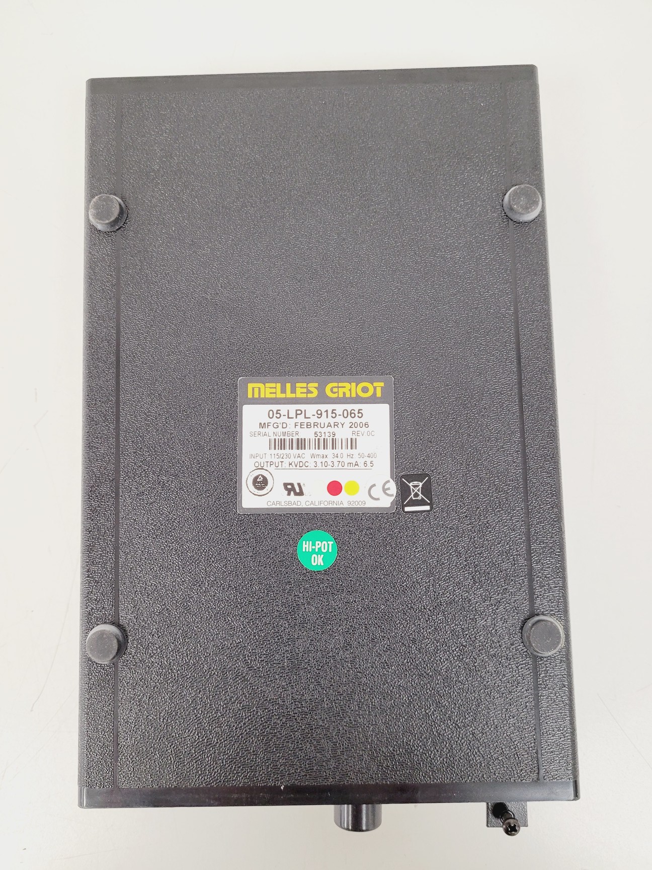 Image of Melles Griot Model 05-LPL-915-065 Laser Power Supply    Lab