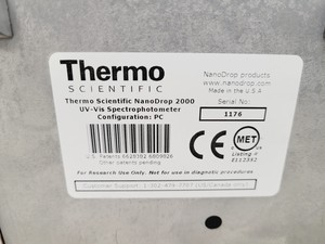 Thumbnail image of Thermo Scientific NanoDrop 2000 Spectrophotometer Lab Spares/Repairs