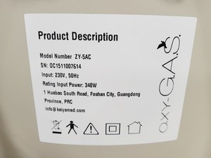 Thumbnail image of OXYGAS Oxygen Concentrator Model - ZY-5AC Lab Spares/Repairs