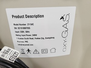 Thumbnail image of OXYGAS Model - ZY-5AC Oxygen Concentrator  Lab Spares/Repairs