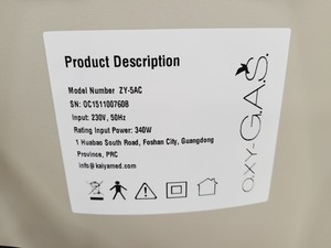 Thumbnail image of OXYGAS ZY-5AC Oxygen Concentrator  Lab Spares/Repairs