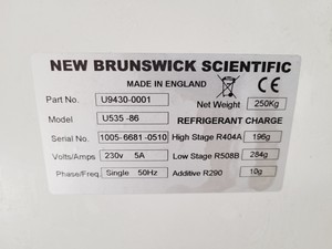 Thumbnail image of New Brunswick Scientific U535 -86 Ultra Low Temperature Laboratory Freezer Lab