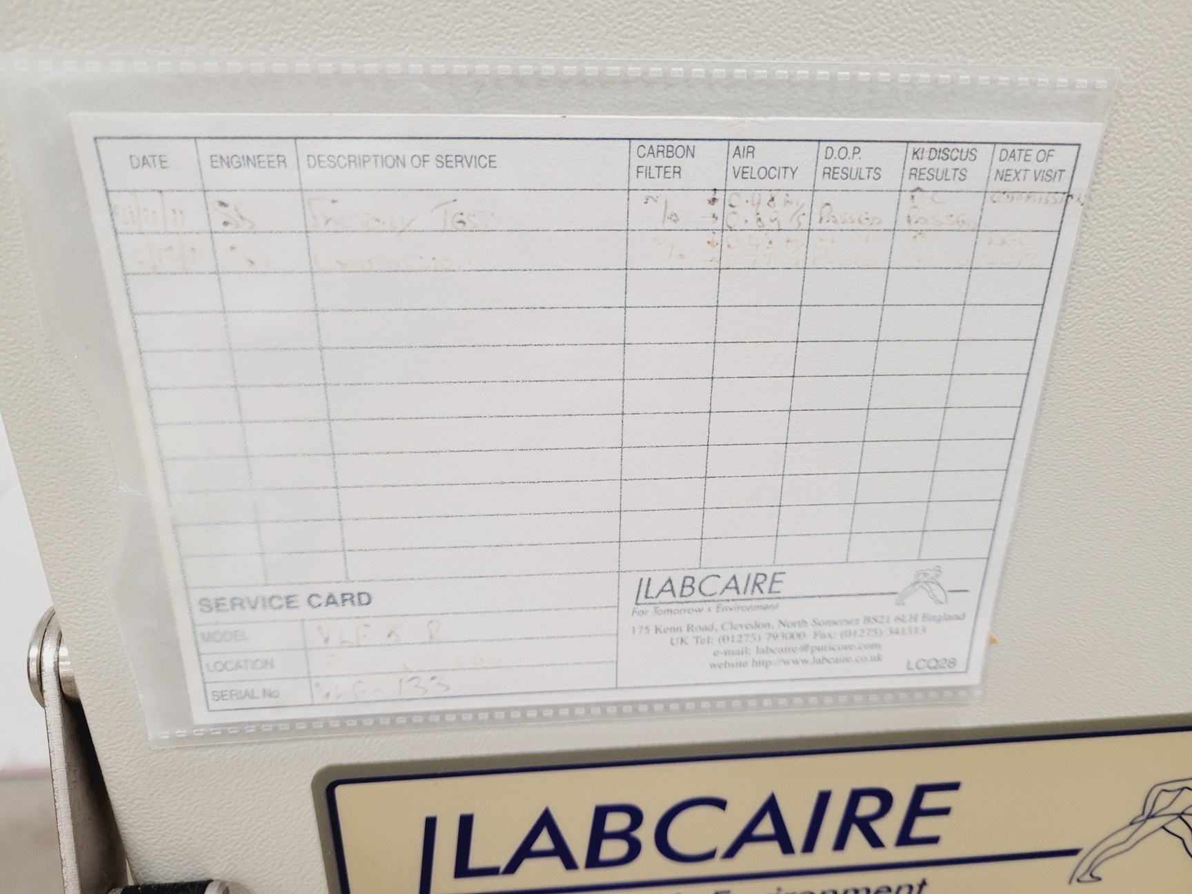 Image of Labcaire Model - VLF-R Recirculating Vertical Laminar Flow Cabinet Lab