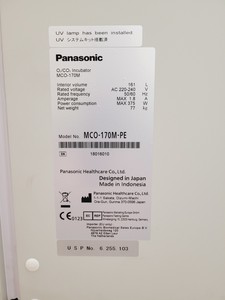Thumbnail image of Panasonic O2/Co2 Incubator  Model - MCO-170M-PE Lab