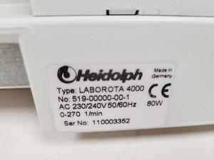 Thumbnail image of Heidolph Laborota 4000 Rotary Evaporator & Heizbad Water Bath Lab