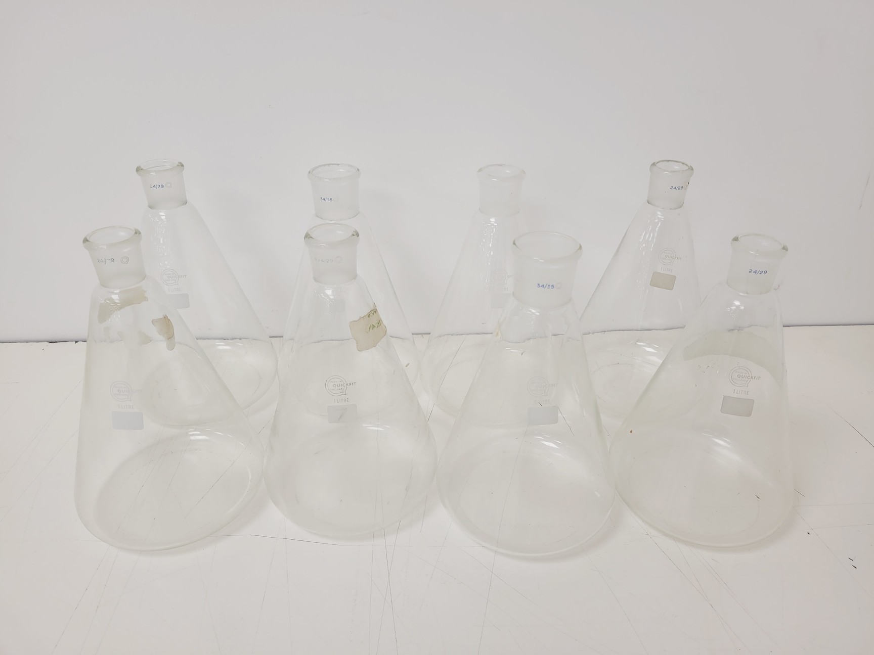 Image of 28 x Conical & Volumetric Laboratory Flasks Lab - Kimax, Quick Fit, Pyrex Lab