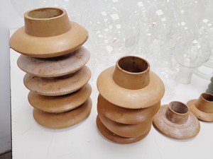 Thumbnail image of Large Lot of 28 Laboratory Round Bottom Flange Flasks - Quickfit, Schott, Lab