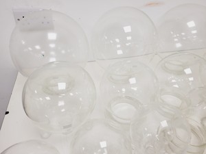 Thumbnail image of Large Lot of 28 Laboratory Round Bottom Flange Flasks - Quickfit, Schott, Lab