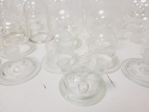 Thumbnail image of Large Lot of 28 Laboratory Round Bottom Flange Flasks - Quickfit, Schott, Lab