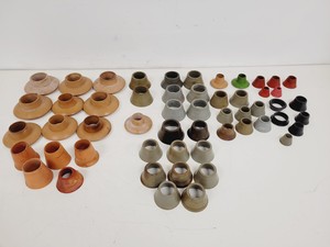 Thumbnail image of Large Lot of 28 Laboratory Round Bottom Flange Flasks - Quickfit, Schott, Lab