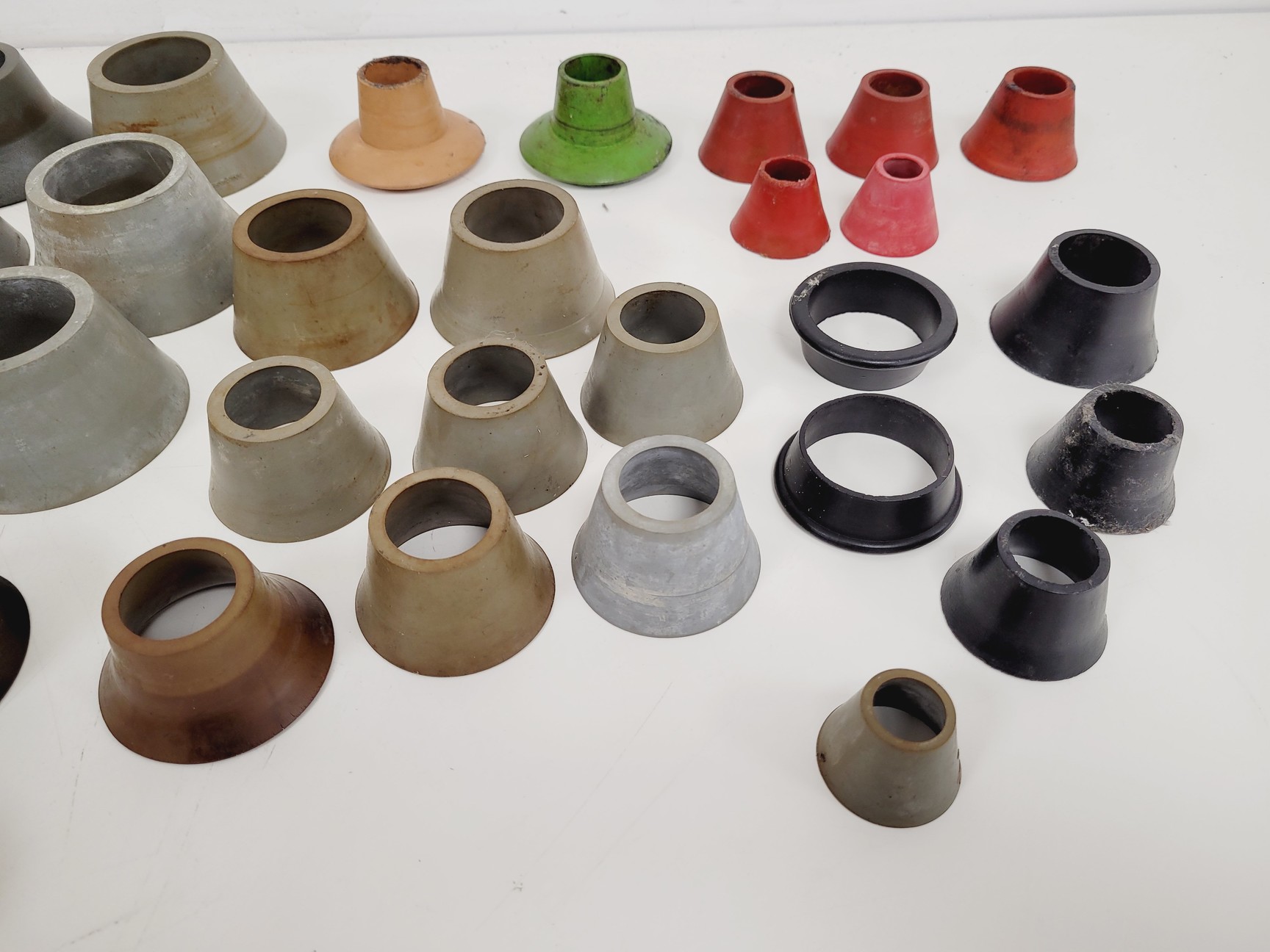Image of Large Lot of 28 Laboratory Round Bottom Flange Flasks - Quickfit, Schott, Lab
