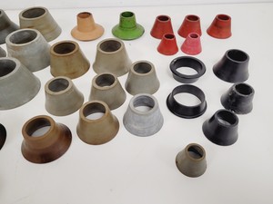 Thumbnail image of Large Lot of 28 Laboratory Round Bottom Flange Flasks - Quickfit, Schott, Lab