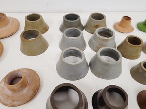 Thumbnail image of Large Lot of 28 Laboratory Round Bottom Flange Flasks - Quickfit, Schott, Lab