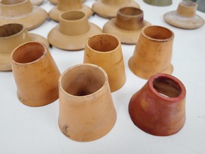 Thumbnail image of Large Lot of 28 Laboratory Round Bottom Flange Flasks - Quickfit, Schott, Lab