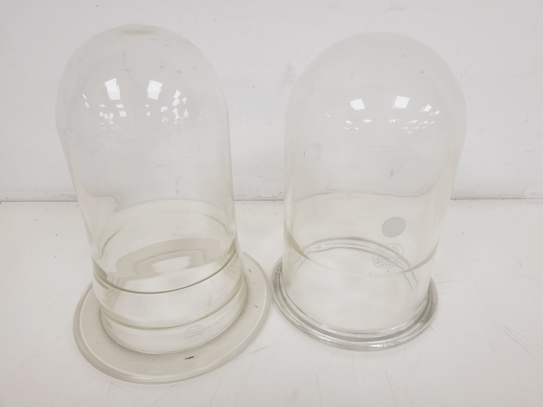 Image of Large Lot of 28 Laboratory Round Bottom Flange Flasks - Quickfit, Schott, Lab