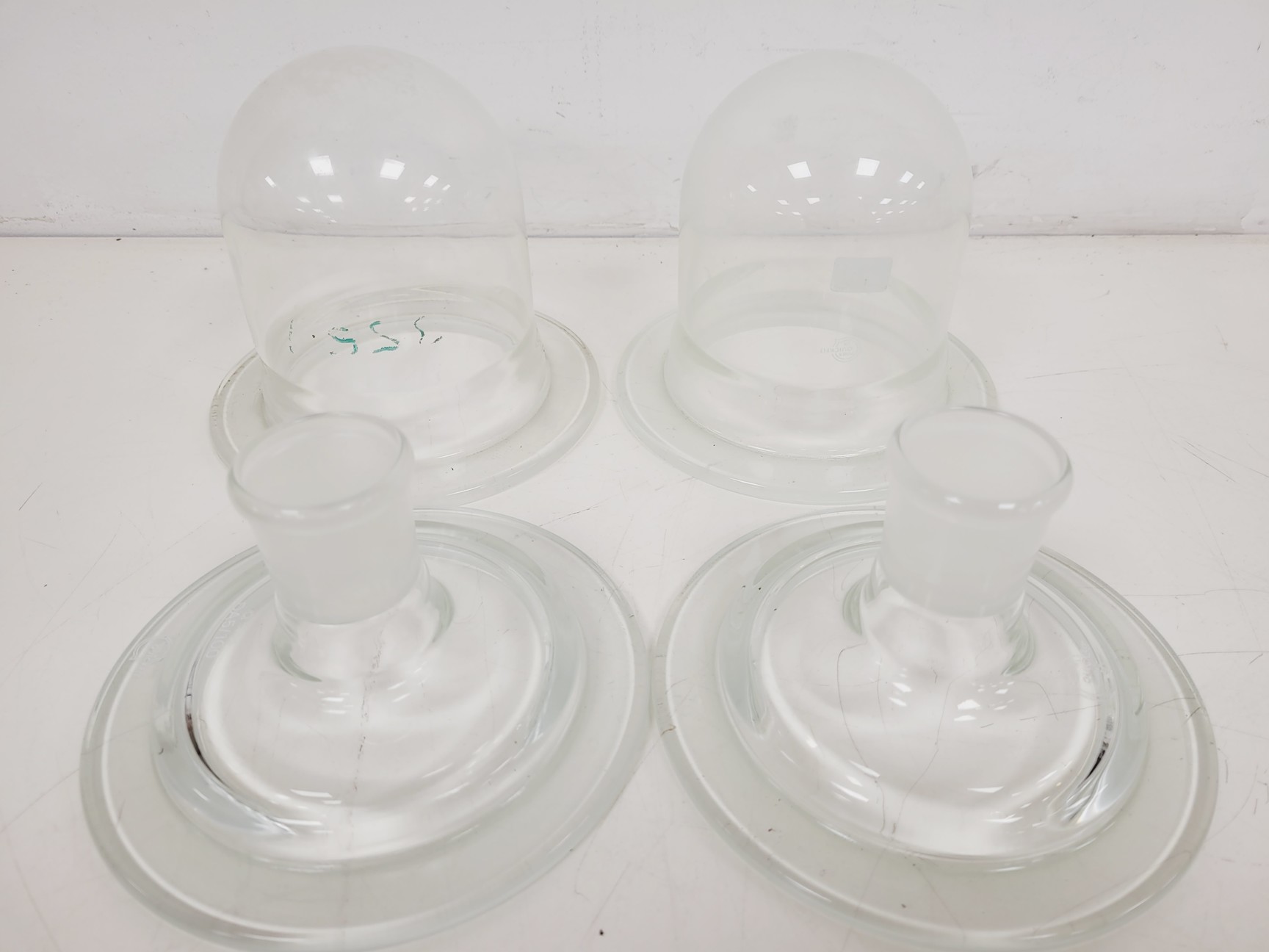 Image of Large Lot of 28 Laboratory Round Bottom Flange Flasks - Quickfit, Schott, Lab