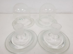 Thumbnail image of Large Lot of 28 Laboratory Round Bottom Flange Flasks - Quickfit, Schott, Lab