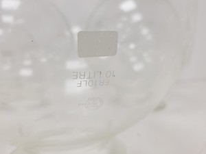 Thumbnail image of Large Lot of 28 Laboratory Round Bottom Flange Flasks - Quickfit, Schott, Lab