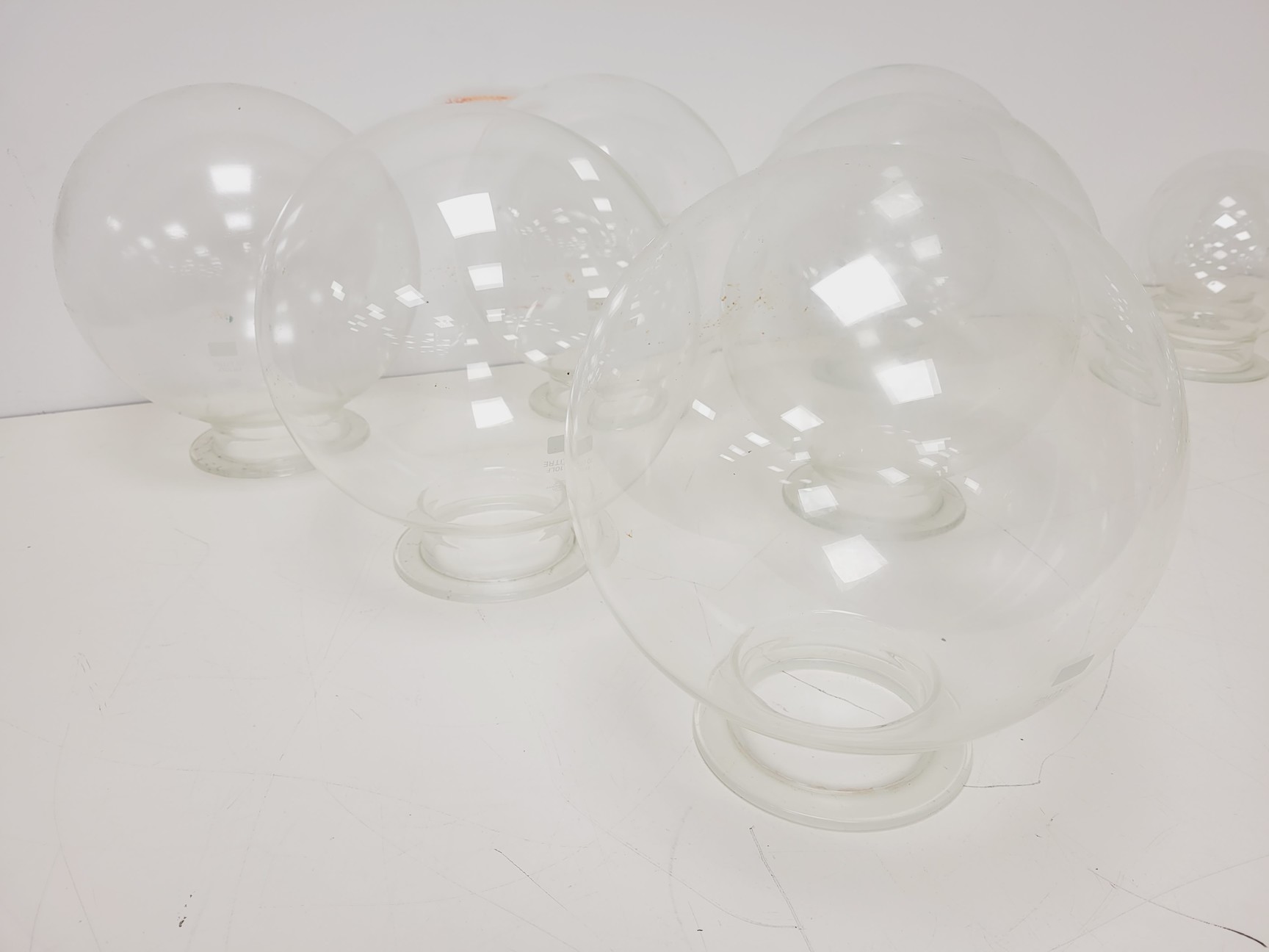 Image of Large Lot of 28 Laboratory Round Bottom Flange Flasks - Quickfit, Schott, Lab