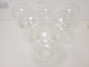 Thumbnail image of Large Lot of 28 Laboratory Round Bottom Flange Flasks - Quickfit, Schott, Lab