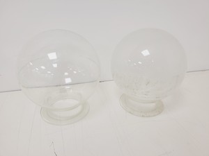 Thumbnail image of Large Lot of 28 Laboratory Round Bottom Flange Flasks - Quickfit, Schott, Lab