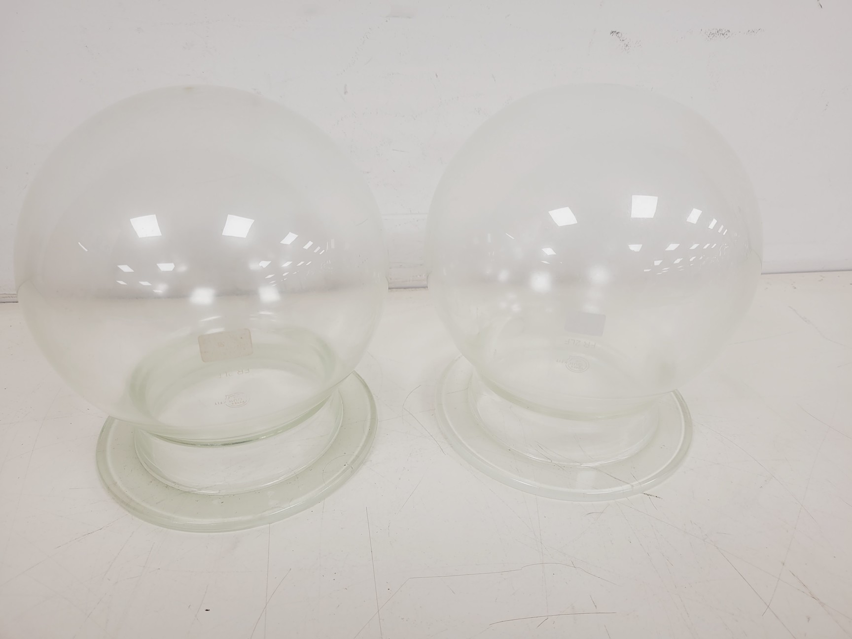 Image of Large Lot of 28 Laboratory Round Bottom Flange Flasks - Quickfit, Schott, Lab