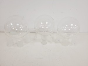 Thumbnail image of Large Lot of 28 Laboratory Round Bottom Flange Flasks - Quickfit, Schott, Lab
