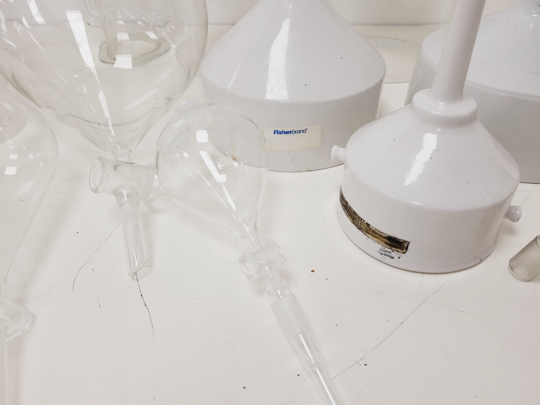 Image of Job Lot of Glass and Ceramic Lab Funnels Buchner, Dropping, Filter